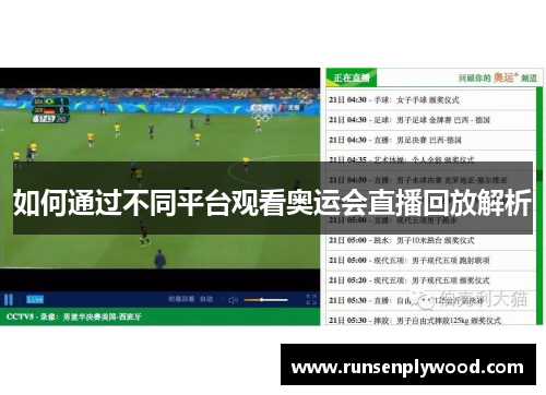 如何通过不同平台观看奥运会直播回放解析